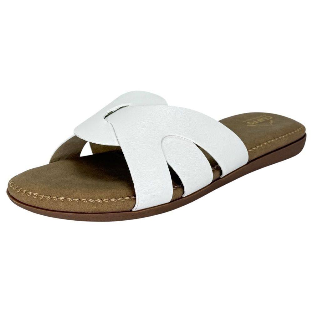Cliffs by White Mountain Fortunate White Womens Slide Sandals Size 11M - Picture 2 of 12